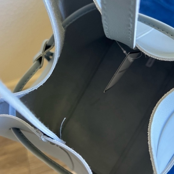 Macy's Bucket Tote Bag Blue New - Picture 4 of 5